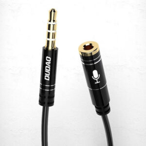 Cablu Audio Prelungitor Dudao Jack 3.5 mm Tata la Jack 3.5 mm Mama, 4 Pini, 1 Metru, Negru
