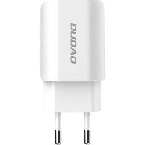 Incarcator retea Dudao A2EU cu cablu tip Lightning, 2.4A, 2 X USB, Alb