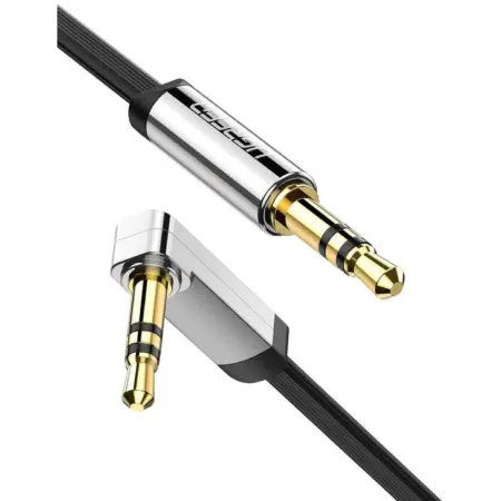 Cablu Audio Ugreen AV119 Angled Flat Jack 3.5mm 2m , Black