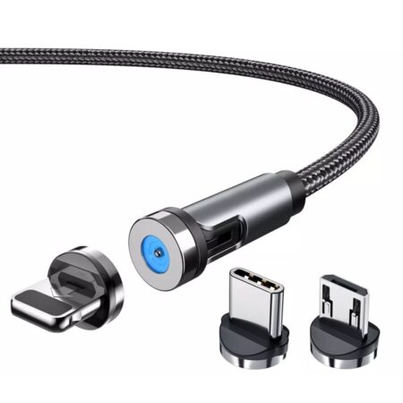 Cablu magnetic, JOYROOM, 3in1, USB, 1.2m, Negru