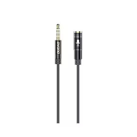 Cablu Audio Prelungitor Dudao Jack 3.5 mm Tata la Jack 3.5 mm Mama, 4 Pini, 1 Metru, Negru