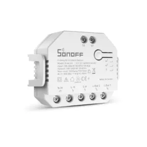 Releu inteligent Sonoff Dual R3, Wireless, 2 canale, Alb
