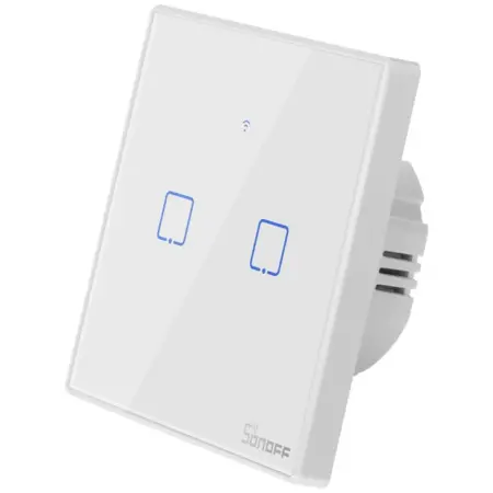 Intrerupator inteligent cu touch Sonoff T2 EU TX, Wireless + RF 433, 2 canale