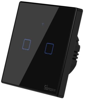 Intrerupator Wifi + RF incastrabil Negru 2 circuite SONOFF SONOFF-TXT3EU2C