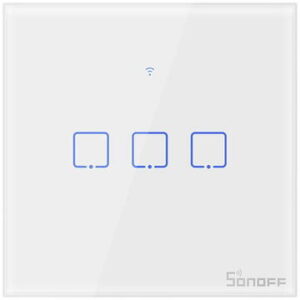 Intrerupator inteligent cu touch Sonoff T0 EU TX , Wireless, 3 canale, compatibil iOS
