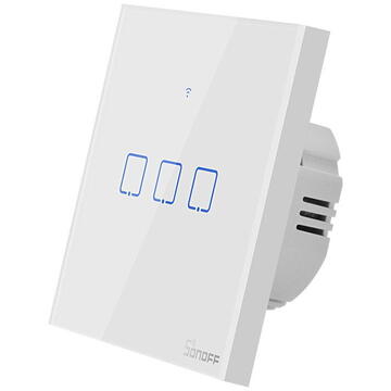 Intrerupator inteligent cu touch Sonoff T0 EU TX , Wireless, 3 canale, compatibil iOS
