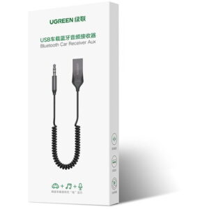 Adaptor audio receptor auto Bluetooth 5.0 UGREEN CM309, asociere maxima 2 dispozitive, Gri