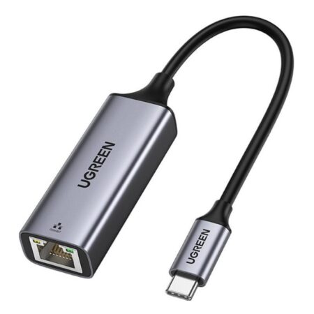 Adaptor UGREEN din aluminiu USB-C la RJ45, Gigabit Ethernet gri
