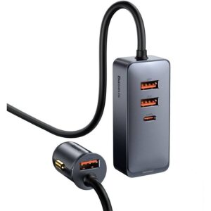 Incarcator retea USB Baseus Share Together, Quick Charge, 120W, 2x USB - 2x USB Type C, Gri CCBT-A0G