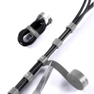 Organizator cabluri ACMGT-F0G Velcro Baseus Colourful Circle, 3m, gri