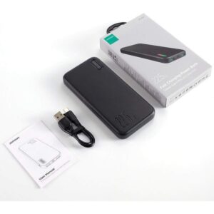 Baterie externa Joyroom QP194 Dazzling Series, afisaj LED in patru culori, 2 porturi USB si un port USB C, 10000mAh, 22,5W, Negru