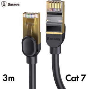 Cablu de retea rapid Baseus Rj45 Cat. 7 10 Gbps 3M subtire negru