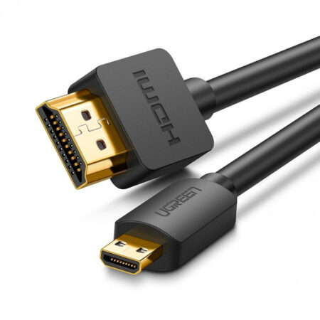 Cablu video UGREEN HD127 Micro HDMI tata - HDMI tata, 4K, 3D, 2m, Negru