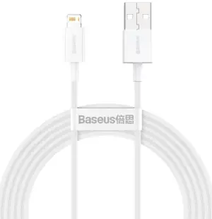 Cablu Date si Incarcare Baseus tip USB la Lightning Superior, 2 m, 2.4A, CALYS-C02, Alb