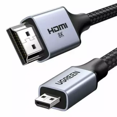 Cablu Micro HDMI la HDMI, UGreen, 8K, 2m, Gri/Negru