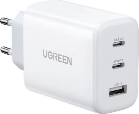 Incarcator, Ugreen, CD275, 2x USB-C, 1x USB, 65W, Alb