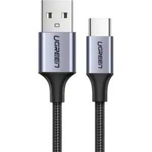 Cablu Date si Incarcare UGREEN USB la USB Type-C, 3A, 1 m, Gri