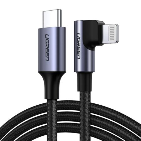 Cablu pentru incarcare si transfer de date UGREEN Elbow US305, USB Type-C/Lightning