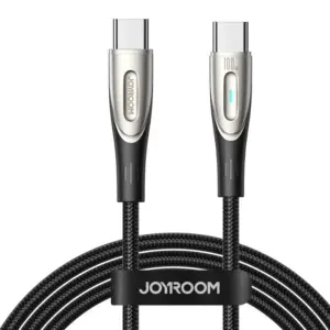 Cablu pentru incarcare si transfer de date Joyroom Star-Light SA27-CC5, USB-C la USB-C, 100W, 3A, 480 Mbps, 3 m, Negru