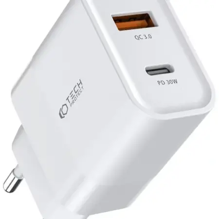 Incarcator retea TECH-PROTECT C30W, USB/USB-C, Q
