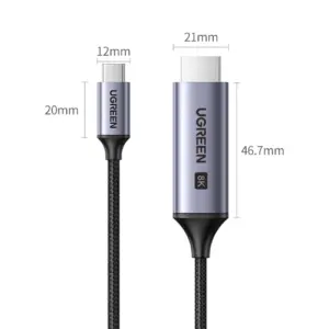 Cablu USB C - Hdmi 2.1 8K 60Hz 1.5M Ugreen Cm565, Gri
