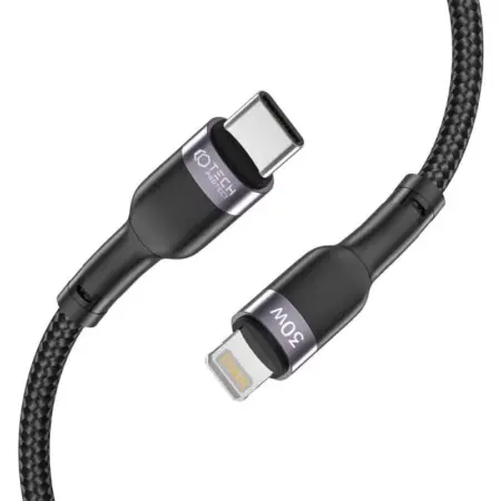 Cablu pentru incarcare si transfer de date TECH-PROTECT UltraBoost, USB Type-C/Lightning, PD 30W, 3A, 25cm, Negru