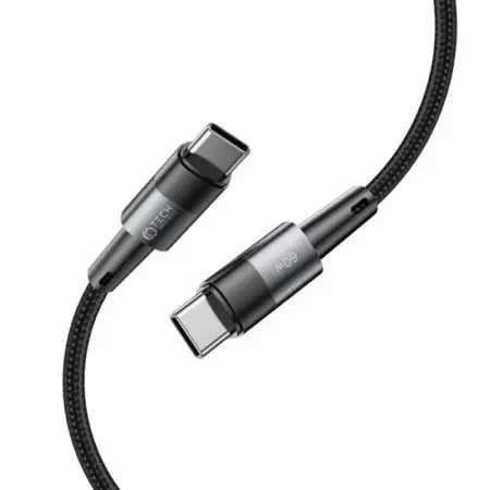 Cablu pentru incarcare si transfer de date TECH-PROTECT UltraBoost, 2x USB Type-C, PD 60W, 3A, 50cm, Gri