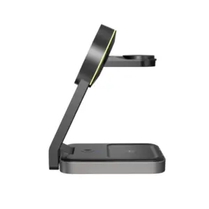 Incarcator Wireless 3 in 1 TECH-PROTECT A28, Magnetic MagSafe, 15W, Cablu USB-C 1m inclus, Negru