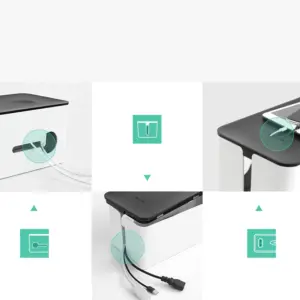 Organizator pentru cabluri, Ugreen, 27.8x13x12.8 cm, Alb/Negru