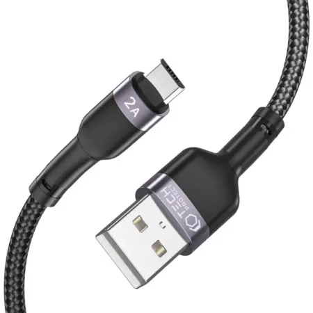 Cablu pentru incarcare si transfer de date TECH-PROTECT UltraBoost, USB/Micro-USB, 2.4A, 25cm, Negru