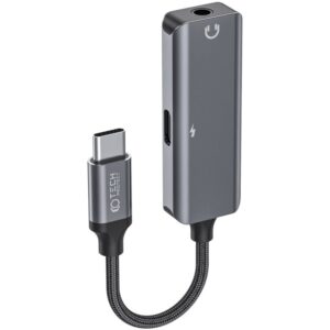 Adaptor TECH-PROTECT UltraBoost, tata USB-C la mama jack 3.5 mm