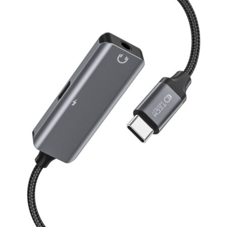 Adaptor TECH-PROTECT UltraBoost, tata USB-C la mama jack 3.5 mm