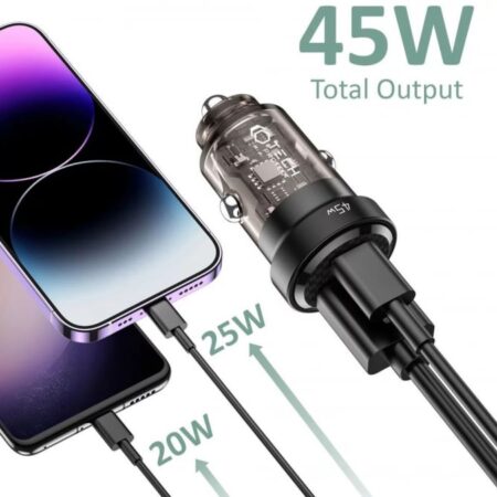 Incarcator auto Tech-Protect CC45W type c+ usb
