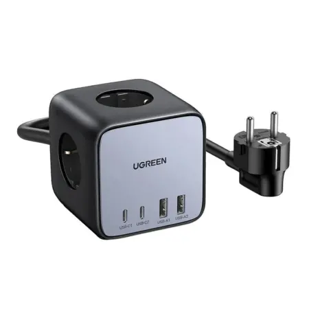 Priza Ugreen Cube 65W USB / USB C + 3x priza AC neagra (CD268)