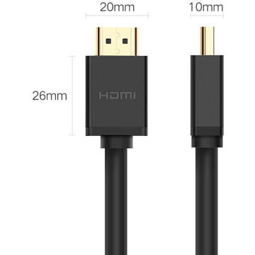 Cablu HDMI Ugreen HD104, Tata-Tata, 4K@60Hz, 26AWG, 10/15m, Negru - 10 m