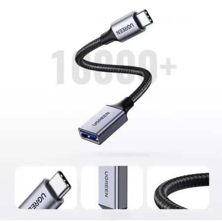 Adaptor Otg Ugreen USB-C tata Usb-A mama, 5Gb/S 0.15 m, Negru