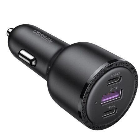 Incarcator auto Ugreen CD293, 2 x USB-C PD, 1 x USB-A, 24V, 130W, 70 g, Negru