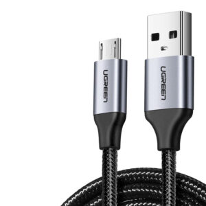 Cablu alimentare/date USB la Micro-USB UGREEN, Fast Charging,  braided 1.5m, Negru