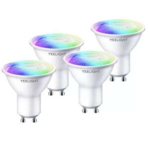Becul Yeelight LED GU10 Smart Bulb W1 Multicolor aduce magia luminii in casa ta. Creeaza de fiecare data o atmosfera memorabila cu ajutorul celor peste 16 milioane de culori pe care ti le pune la dispozitie Yeelight LED GU10 Smart Bulb W1 Multicolor. Indiferent ca esti in mijlocul unei intalniri romantice, petreci impreuna cu prietenii sau te joci pe calculator becul Yeelight LED GU10 Smart Bulb W1 Multicolor ofera de fiecare data lumina potrivita care iti permite sa te bucuri la maximum de fiecare moment. Becul Yeelight LED GU10 Smart Bulb W1 Multicolor poate deveni un element important in orice casa smart. Este compatibil cu Google Assistant, Samsung SmartThings si Amazon Alexa astfel ca poate fi controlat cu vocea, iar daca vrei il poti sincroniza cu muzica ori cu jocurile favorite. Pentru ca suporta platformele de jocuri Razer Chroma si Overwolf, astfel incat sa poti seta iluminarea la ritmul jocului; efectele de iluminare vor fi declansate de diferite evenimente din joc. In plus, ai optiunea de a alege culoarea luminii ori de a regla luminozitatea si temperatura de culoare direct din aplicatia Yeelight. Iar daca vrei, il poti asocia cu mai multe becuri si sa le controlezi pe toate odata. Yeelight LED GU10 Smart Bulb W1 Multicolor are un unghi de distributie a luminii de 36°, astfel incat vei putea monta mai multe becuri pentru a ilumina pe deplin o zona anume sau in intreaga casa. Bec Yeelight LED GU10 Smart Bulb W1 Multicolor - Cacteristici: - Posibilitatea gruparii mai multor becuri; - Sincronizare cu muzica si gaming; -16 milioane de culori; - Luminozitate 350 lm; - Temperatura de culoare 2700K - 6500K; - Unghi lumina 36°; - Putere maxima 4.5W si doar 0.4W in modul standby; - CRI Ra80; - Clasa de protectie IP20; - Unghi lumina 36°. Configurare usoara Doar 3 pasi pentru a te bucura de un control inteligent si culori impresionante. 1. Insurubeaza becul 2. Deschide aplicatia mobila si conecteaza becul la reteaua Wi-Fi 3. Conecteaza becul la aplicatie Bucura-te de casa ta inteligenta Hey Google, aprinde lumina! Controleaza becul cu usurinta doar cu vocea. Becul Yeelight LED GU10 Smart Bulb W1Multicolor este compatibil cu asistentii tai vocali preferati Google Assistant, Samsung SmartThings si Amaon Alexa. Control usor prin intermediul aplicatiei mobile Oricand si de Oriunde Intotdeauna la indemana, aplicatia mobila iti usureaza viata si iti permite sa iti afisezi starea de spirit si emotiile: Aprinde si inchide lumina Alege culoarea Regleaza luminozitatea si temperatura Programeaza becul Experienta de joc captivanta Becul Yeelight LED Smart Bulb GU10 W1 Multicolor este ideal pentru cei pasionatii de gaming. Bucura-te de o integrare perfecta cu platformele majore de jocuri, inclusiv Razer Chroma si Overworlf. Efectele de lumina vor fi declansate de evenimentele din timpul jocului. Jocurile tale vor fi si mai spectaculoase de acum! Personalizeaza-ti momentele importante din viata cu ajutorul culorilor impresionante Becul GU10 Multicolor iti permite sa creezi atmosfera potrivita pentru diferite evenimente din viata datorita celor peste 16 milioane de culori disponibile. Indiferent de momentele petrecute cu prietenii la o petrecere, fie ca vrei sa te bucuri de o carte buna in liniste sau ai o intalnire romantica, lumina se va adapta nevoilor tale. Straluceste pe ritmul tau, pe muzica ta Sincronizeaza becul Yeelight GU10 W1 Multicolor cu playlist-ul preferat si lasa-te purtat de jocul luminilor pe ritmul muzicii. Imbunatateste decorurile de petrecere sau de sarbatori cu culori impresionante. Imperecheaza mai multe becuri pentru luminarea intregii case Impreuneaza si controleaza mai multe becuri impreuna pentru efecte de iluminare simultane. Controleaza un grup intreg de becuri pentru lumina sa ajunga in fiecare coltisor din casa. Becul GU10 are un unghi de distributie a luminii de 36°, astfel incat poti monta mai multe becuri in diferite unghiuri pentru a ilumina fiecare colt din camera. Temperatura de culoare dimmabila si reglabila Regleaza lumina la o temperatura sau luminozitate exacta a culorii pentru iti crea propriile scene de iluminare usor si rapid. Ecologic si economic Becul economiseste atat bani, cat si energie: Putere maxima 4.5W Putere in modul standby 0.4W Click aici pentru a descarca fisa cu informatii despre produs. Vezi si: Becuri LED Specificatii CARACTERISTICI TEHNICE Tip Smart Tip bec LED Forma Spot Numar bucati/set 4 Culoare Alb CARACTERISTICI GENERALE Clasa eficienta energetica Clasa F Tensiune alimentare 220 V 240 V Putere 4.5 W Tip soclu GU10 Tip lumina Alb/Color Temperatura culoare 2700 k 6500 k Conectivitate Wireless Flux luminos 350 lm Autonomie 15000 h DIMENSIUNI Diametru 50 mm Inaltime 54 mm Greutate 52 g Brand: Yeelight