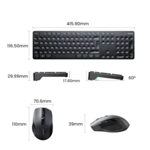 Tastatura + Mouse Fara Fir - Ugreen (15720) - Black