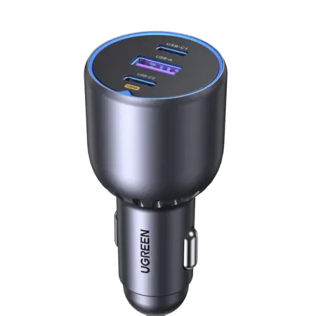 Incarcator auto Ugreen EC705 130W 2x USB-C 1x USB-A - gri