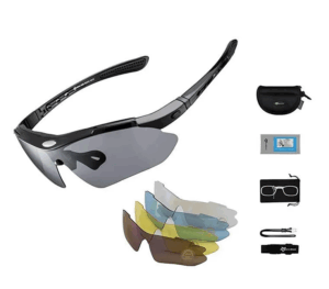 Ochelari polarizati rama neagra 4 lentile interschimbabile ROCKBROS