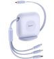 Cablu pentru incarcare si transfer de date Baseus Traction Retractable 3 in 1, USB Type-C/Lightning/Micro-USB, 1.7m, Mov